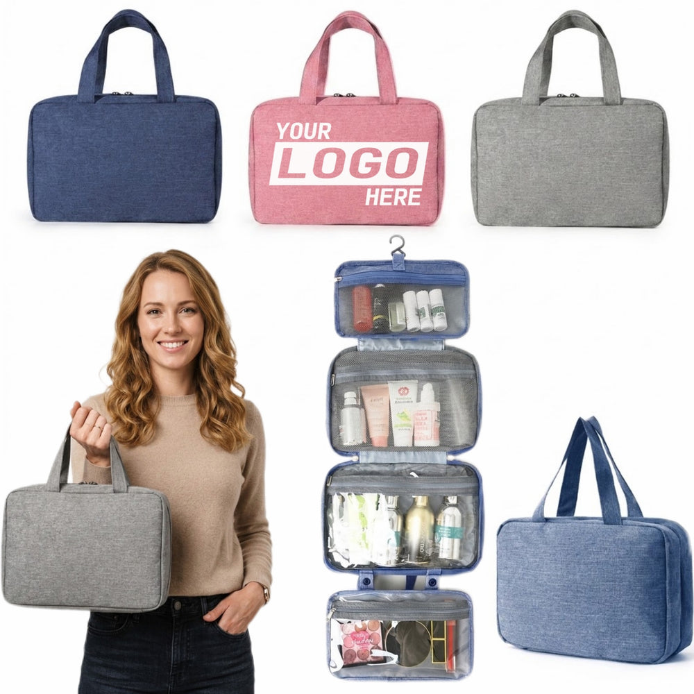 Hanging Toiletry Bag, Compact Travel Makeup Organizer Primary imprint location