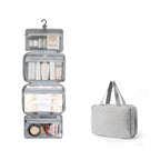 Hanging Toiletry Bag, Compact Travel Makeup Organizer - Grey