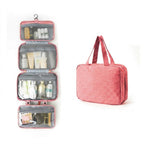 Hanging Toiletry Bag, Compact Travel Makeup Organizer - Pink