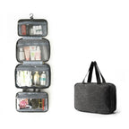 Hanging Toiletry Bag, Compact Travel Makeup Organizer - Black