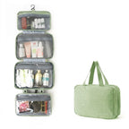 Hanging Toiletry Bag, Compact Travel Makeup Organizer - Green