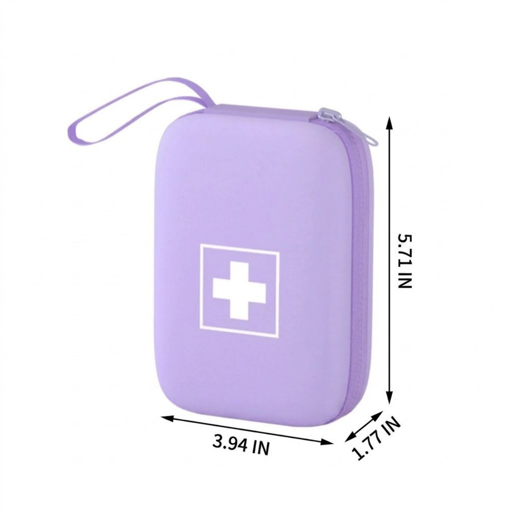 Hard Shell Pill Case Portable Medicine Organizer Bag - product size