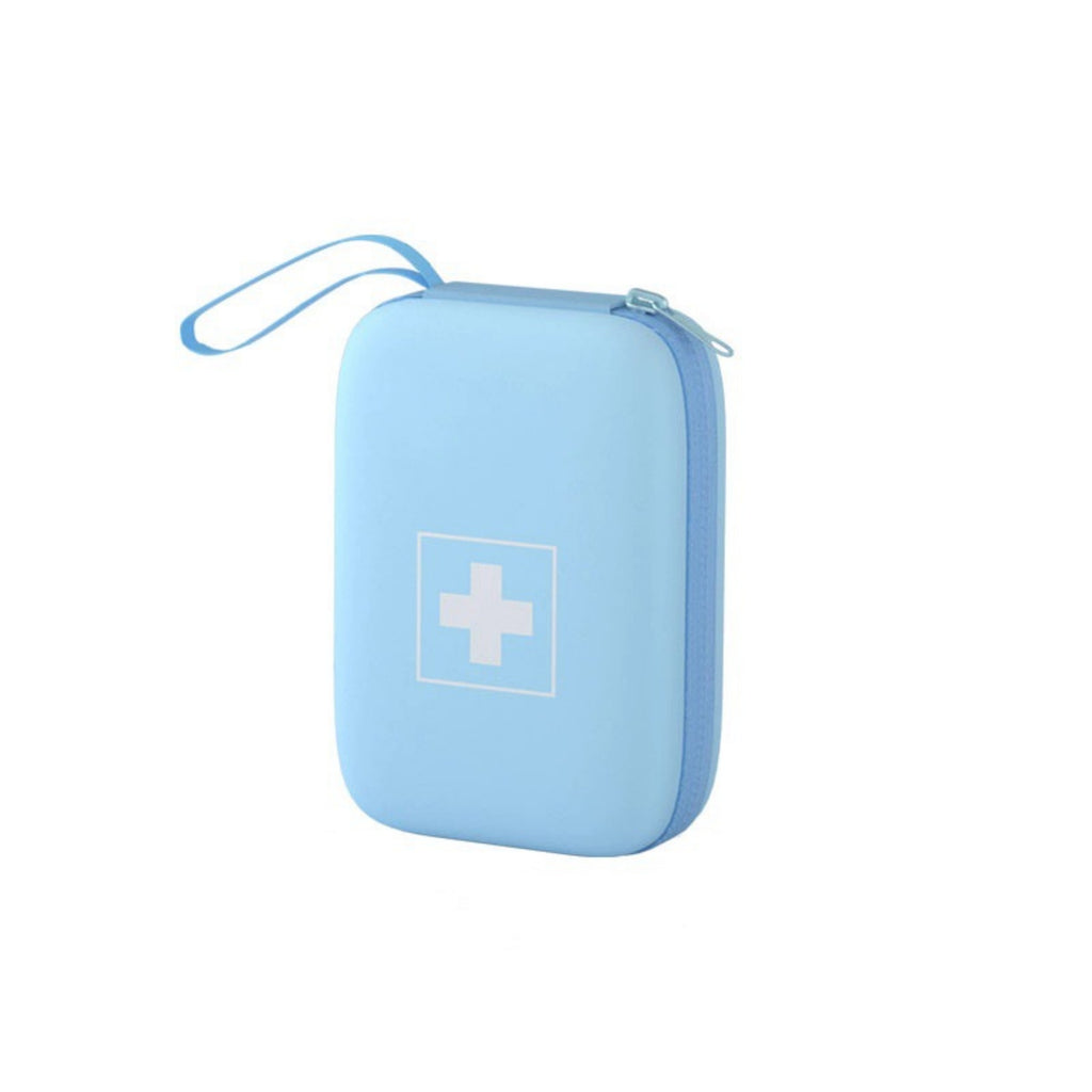 Hard Shell Pill Case Portable Medicine Organizer Bag - Blue