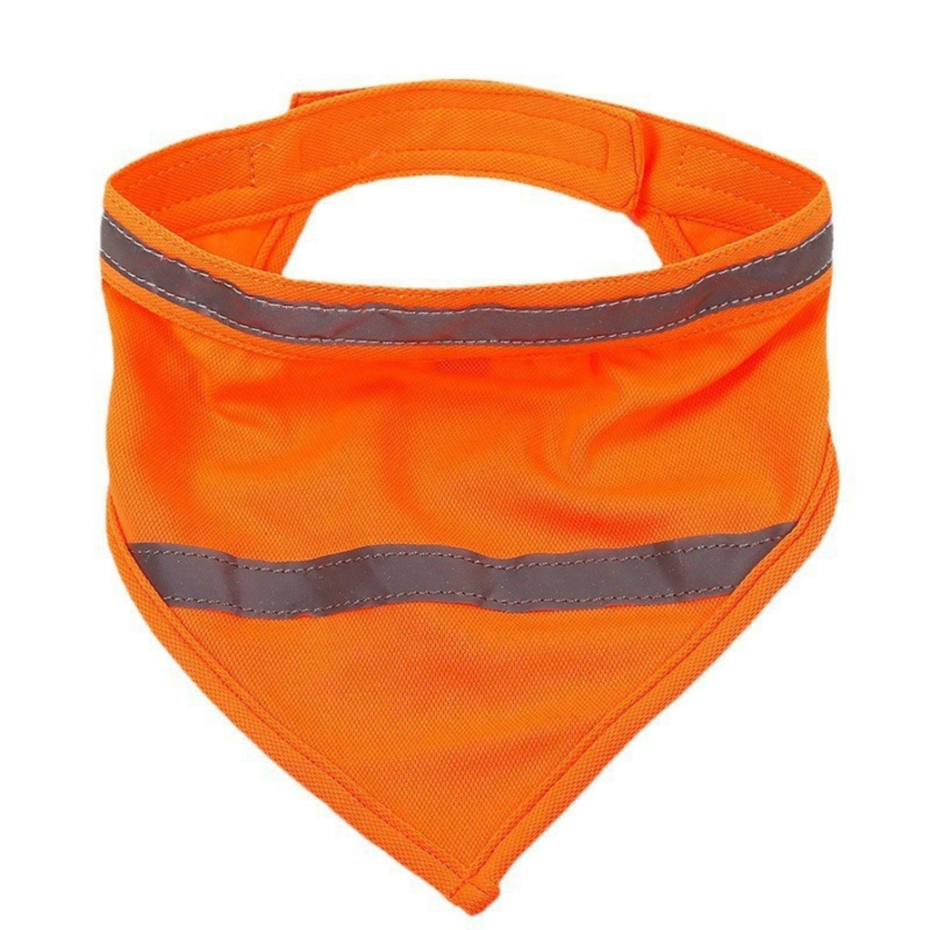High Visibility Reflective Pet Safety Bandana Scarf - Orange