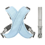 Reflective Breathable Small Pet Dog Vest Harness Set - Blue