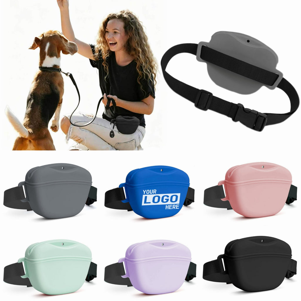 Hands-Free Silicone Dog Training Treat Pouch Waist Bag - printed product