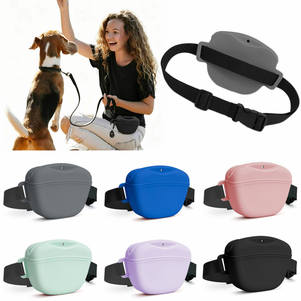 Hands-Free Silicone Dog Training Treat Pouch Waist Bag - blank product