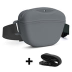 Hands-Free Silicone Dog Training Treat Pouch Waist Bag - Grey