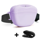 Hands-Free Silicone Dog Training Treat Pouch Waist Bag - Purple