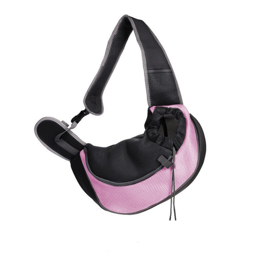 Breathable Mesh Pet Sling Bag Portable Carrier - Pink