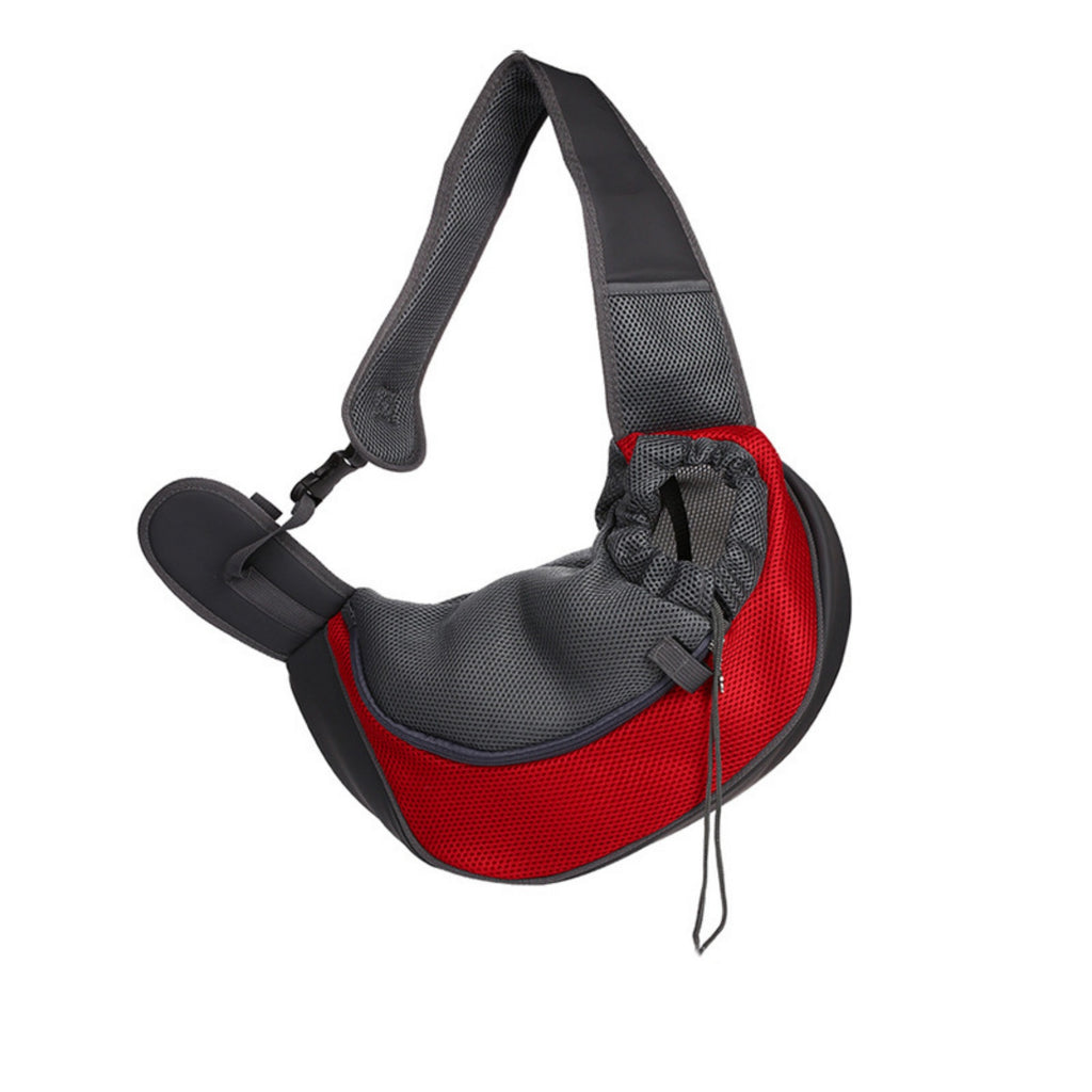 Breathable Mesh Pet Sling Bag Portable Carrier - Red