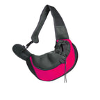 Breathable Mesh Pet Sling Bag Portable Carrier - Rose Red