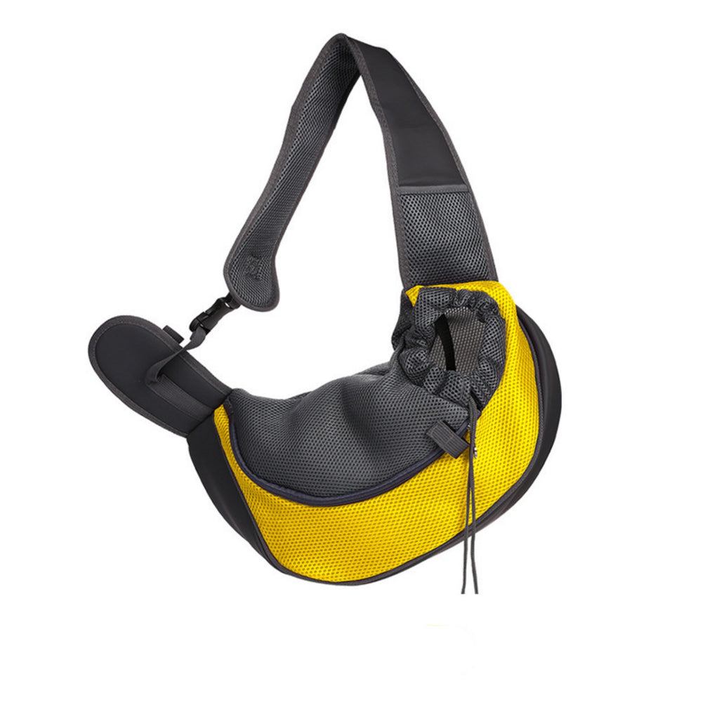 Breathable Mesh Pet Sling Bag Portable Carrier - Yellow