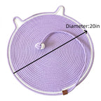 Handmade Cotton Rope Cat Scratcher Mat With Toy Ball - product size