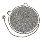 Handmade Cotton Rope Cat Scratcher Mat With Toy Ball - Black,White