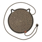 Handmade Cotton Rope Cat Scratcher Mat With Toy Ball - Yellow,Black