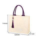 Premium Canvas Tote Bag With Tassel - product size