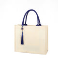 Premium Canvas Tote Bag With Tassel - Blue