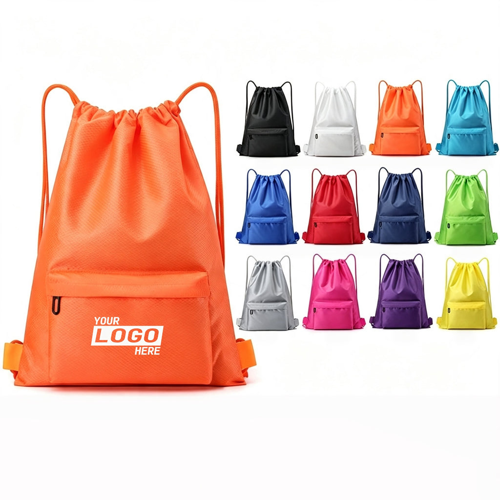 Waterproof Portable Drawstring Gym Backpack - printed product