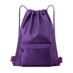 Waterproof Portable Drawstring Gym Backpack - Purple