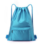 Waterproof Portable Drawstring Gym Backpack - Lake Blue