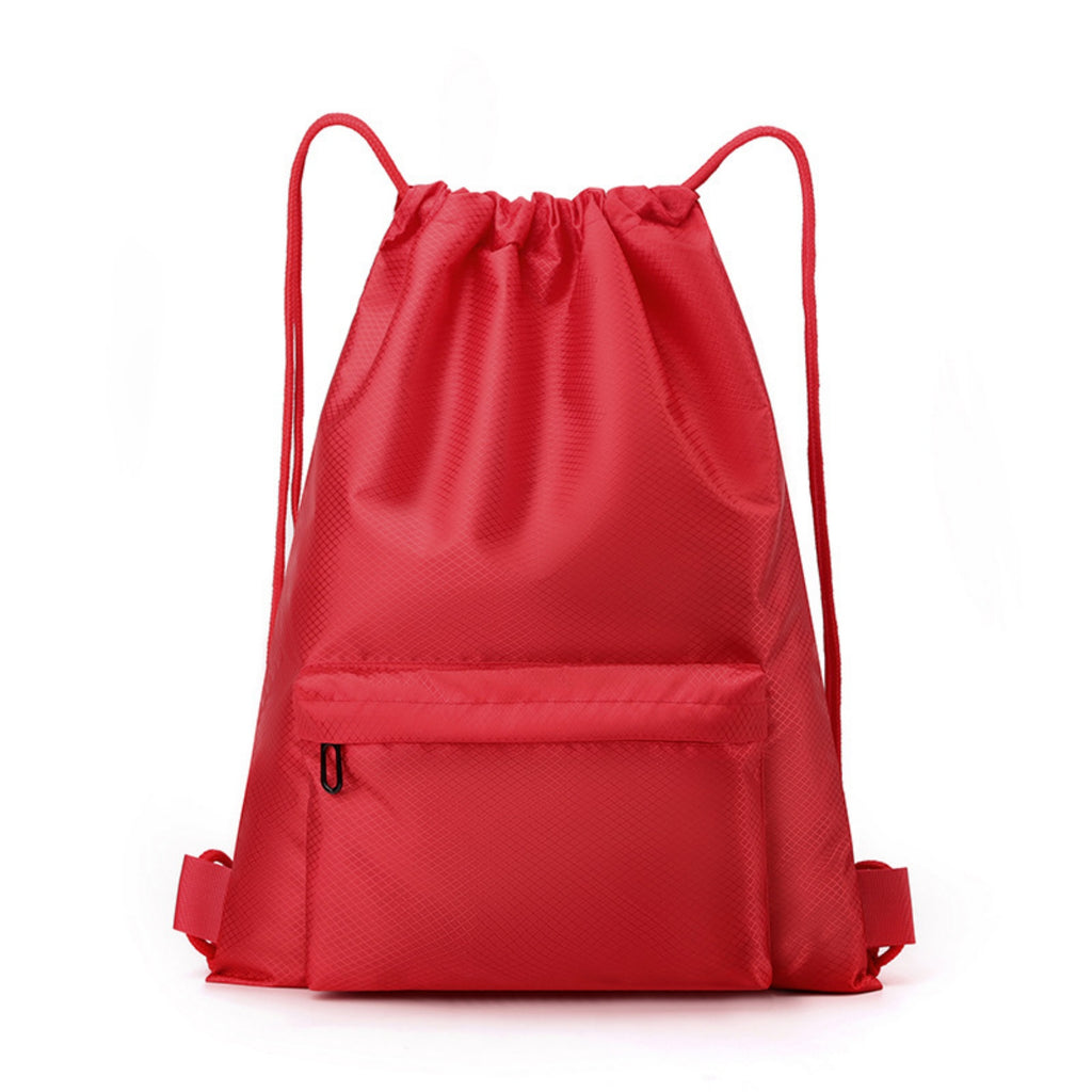 Waterproof Portable Drawstring Gym Backpack - Red