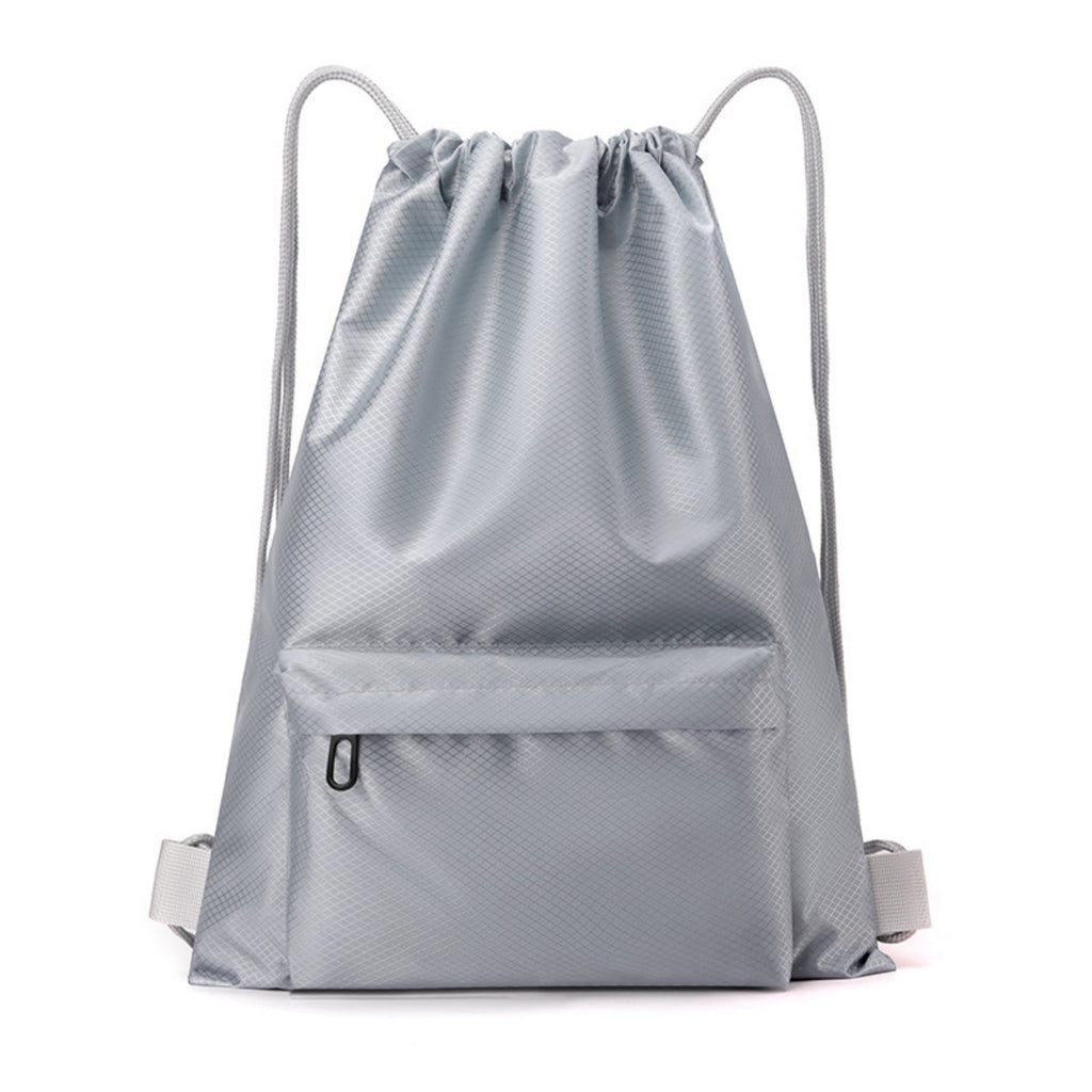 Waterproof Portable Drawstring Gym Backpack - Gray