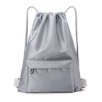 Waterproof Portable Drawstring Gym Backpack - Gray