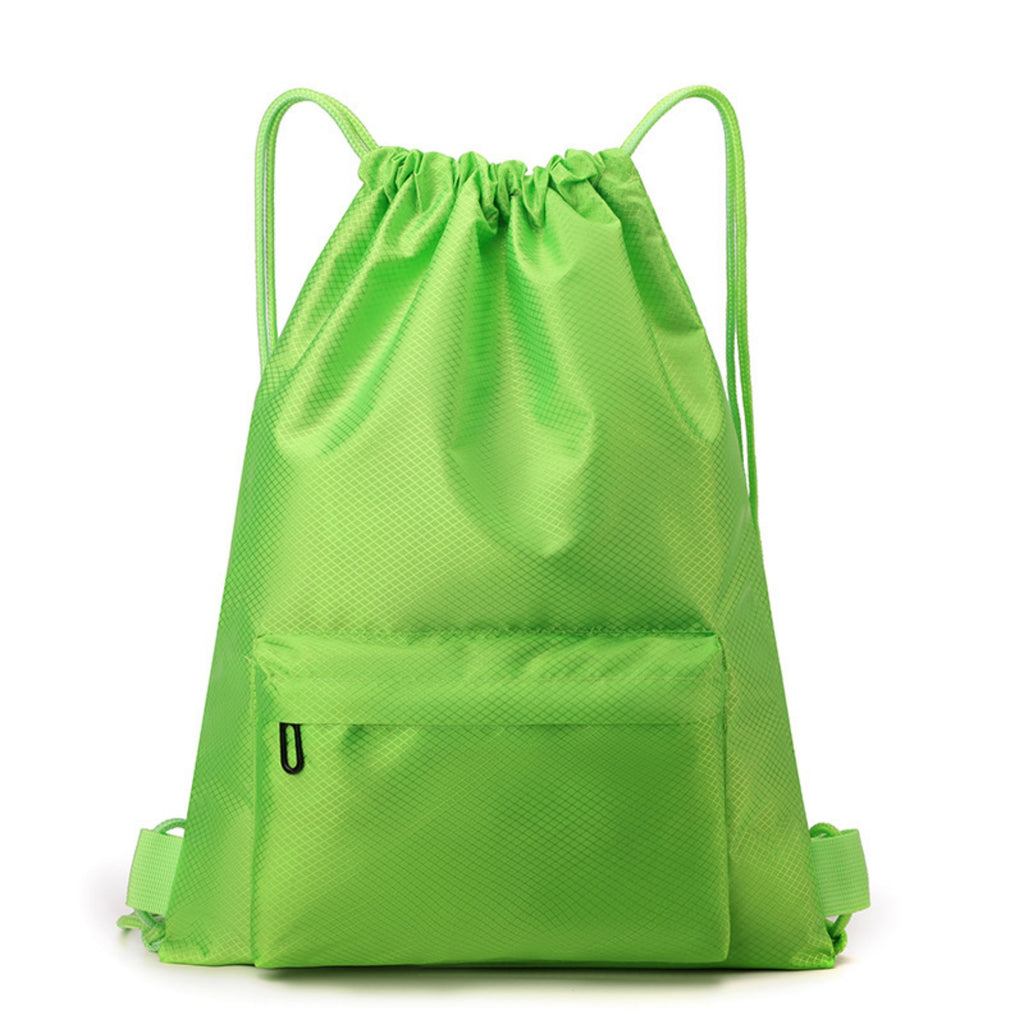 Waterproof Portable Drawstring Gym Backpack - Green
