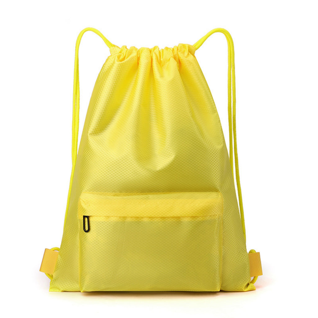 Waterproof Portable Drawstring Gym Backpack - Yellow
