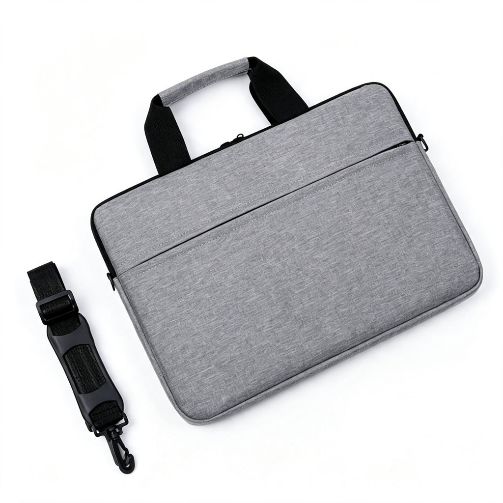 Portable Notebook Briefcase Laptop Shoulder Bag - Gray