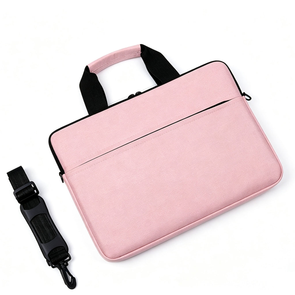 Portable Notebook Briefcase Laptop Shoulder Bag - Pink