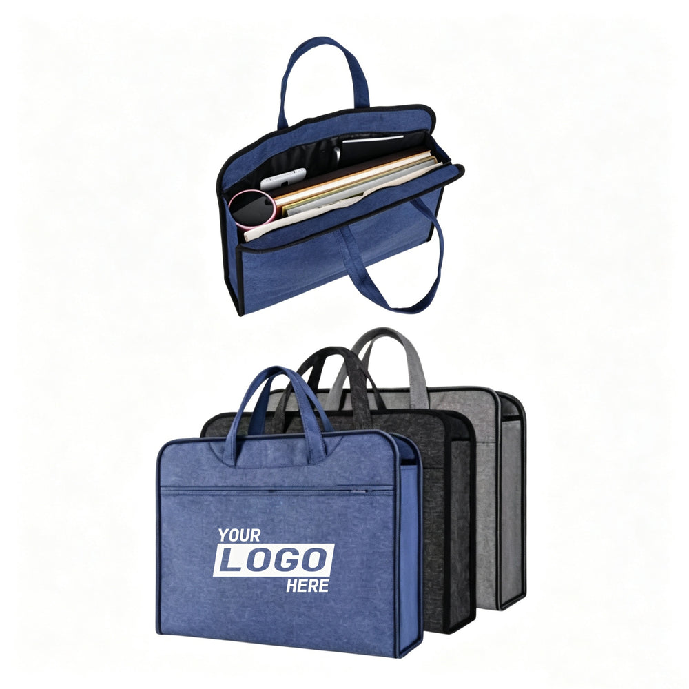 Thick Oxford Business Document Briefcase Handbag Primary imprint location