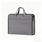Thick Oxford Business Document Briefcase Handbag - Gray