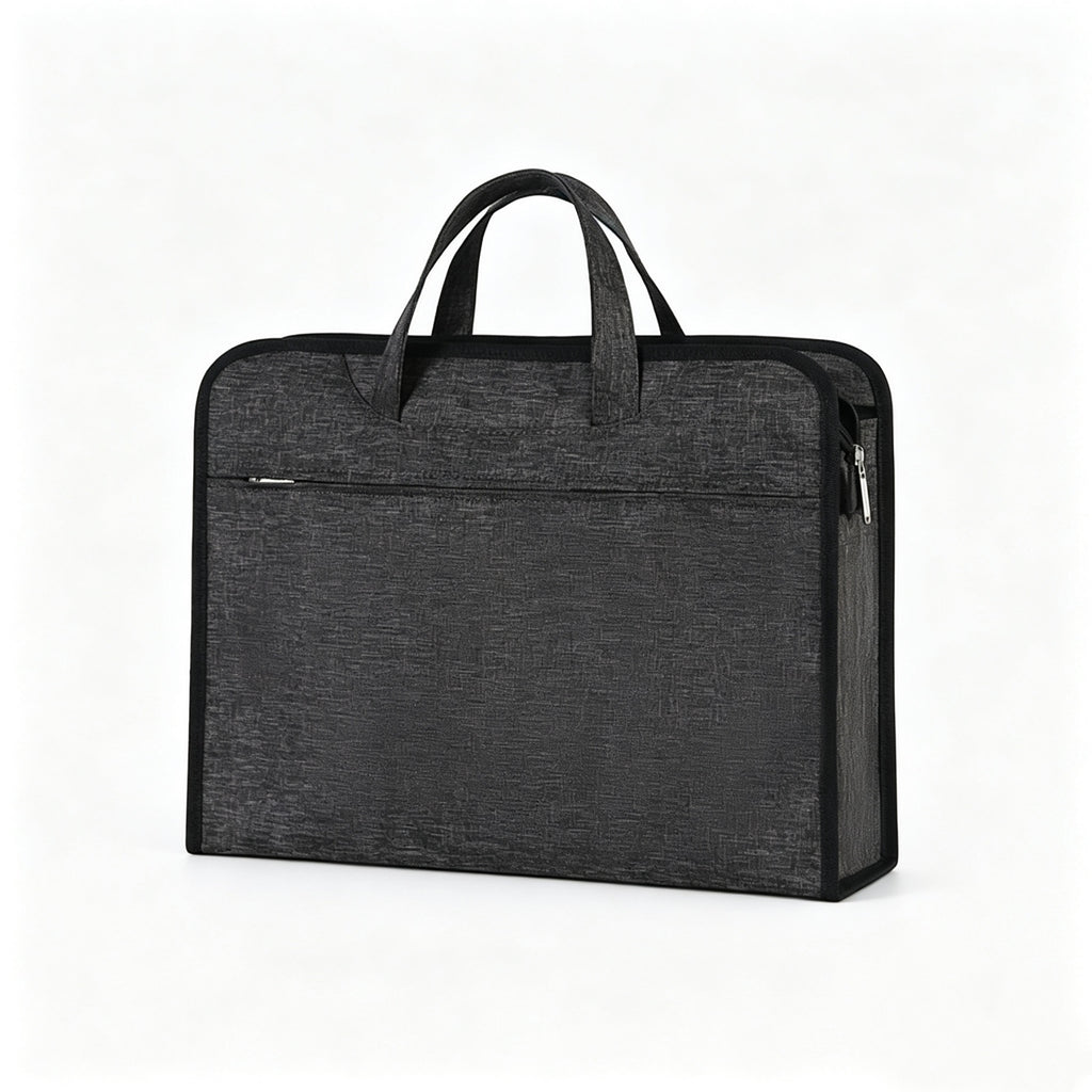 Thick Oxford Business Document Briefcase Handbag - Black