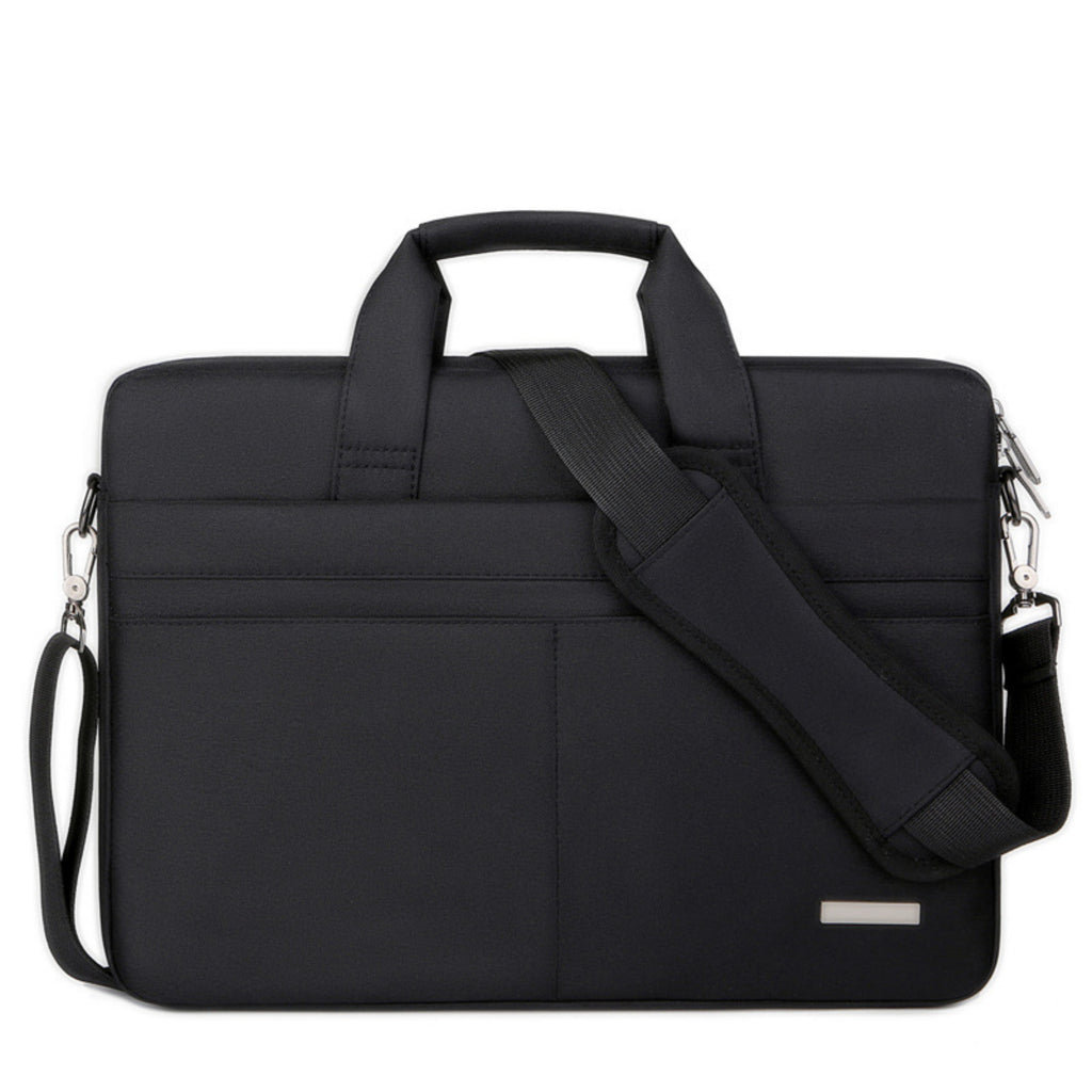 Padded Laptop Briefcase Shoulder Messenger Bag - Black