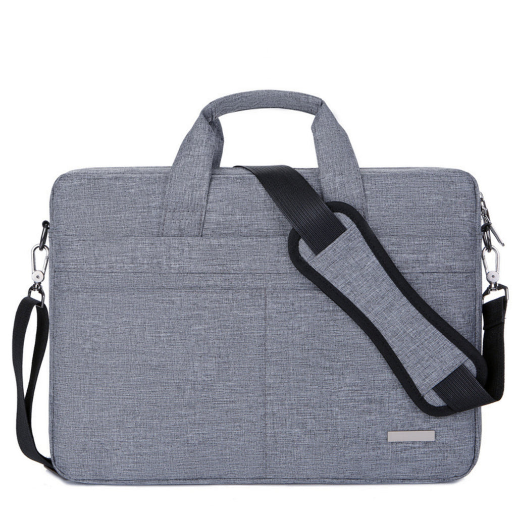 Padded Laptop Briefcase Shoulder Messenger Bag - Dark Gray