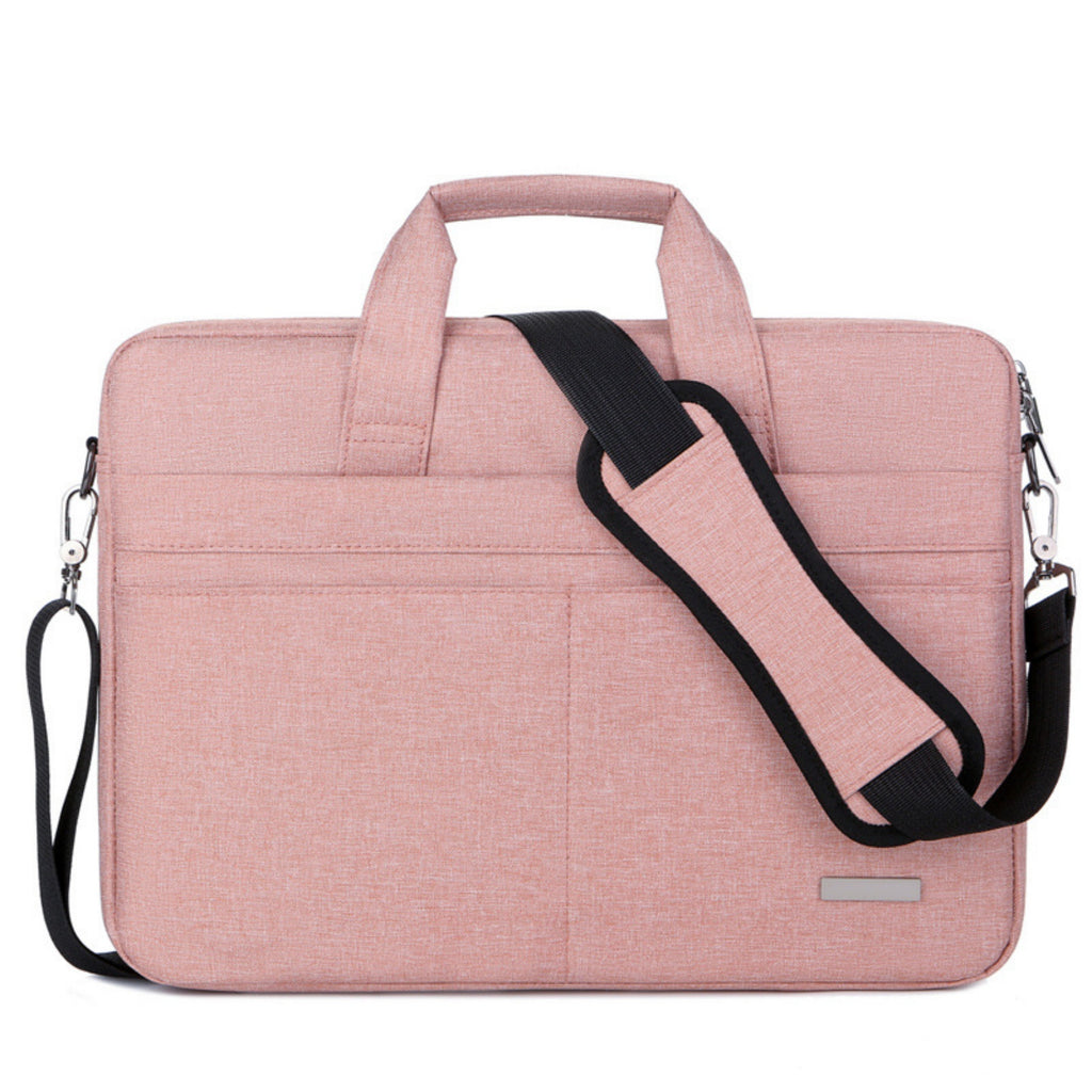 Padded Laptop Briefcase Shoulder Messenger Bag - Pink