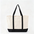 Durable Heavy Duty Canvas Shoulder Tote Handbag - Black