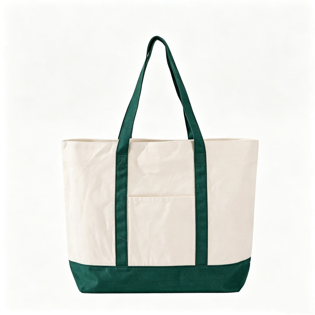 Durable Heavy Duty Canvas Shoulder Tote Handbag - Green