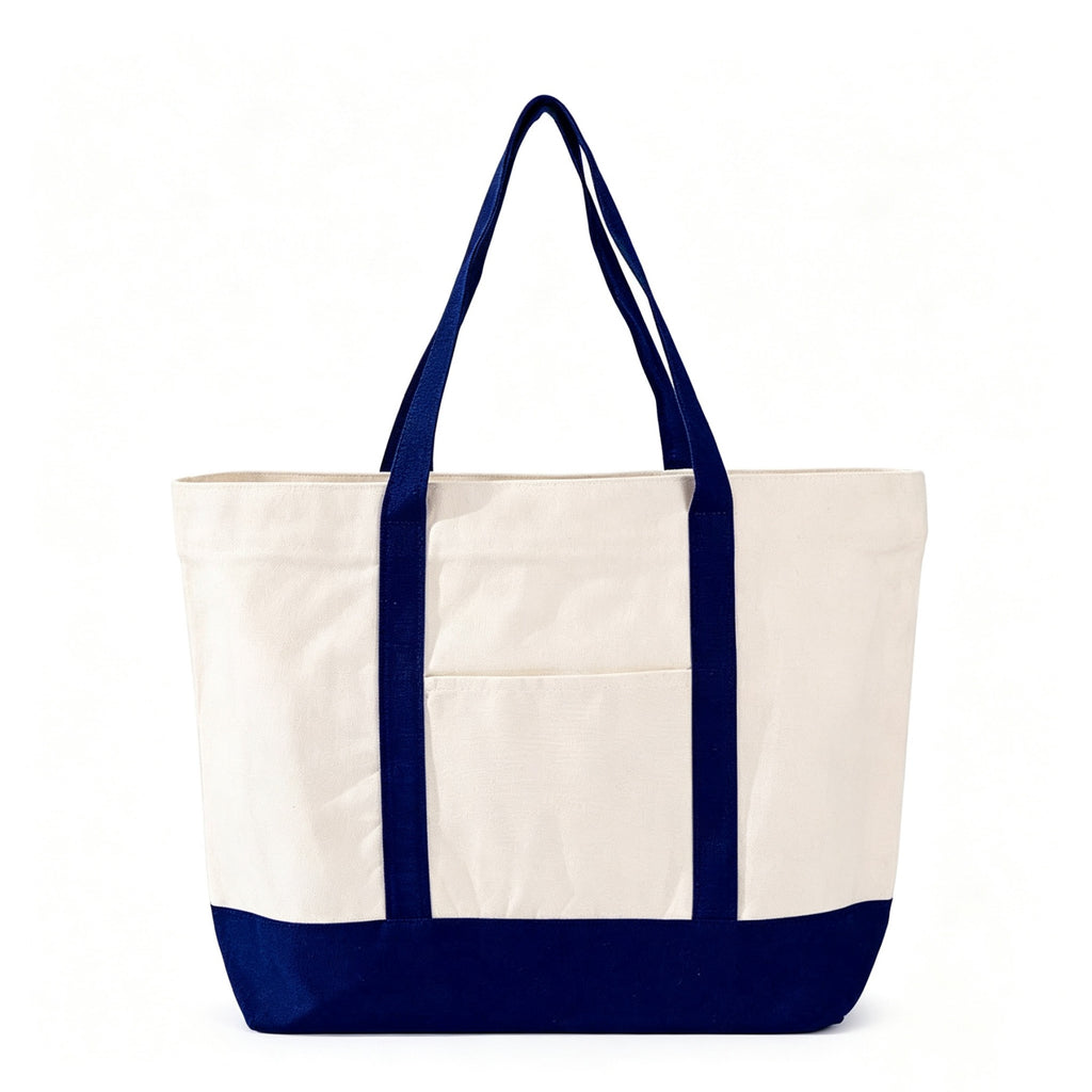 Durable Heavy Duty Canvas Shoulder Tote Handbag - Blue