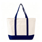 Durable Heavy Duty Canvas Shoulder Tote Handbag - Blue