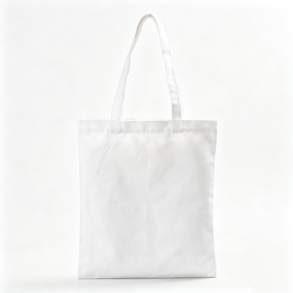 Durable Heavy Duty Canvas Shoulder Tote Handbag - White