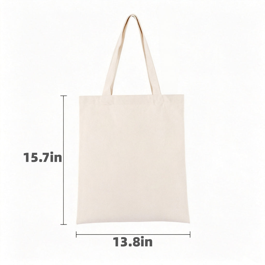 Casual Blank Canvas Tote Cotton Shoulder Handbag - product size