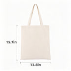 Casual Blank Canvas Tote Cotton Shoulder Handbag - product size
