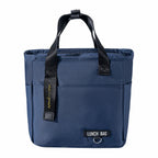 Insulated Cooler Lunch Bag Student Meal Handbag - Navy Blue