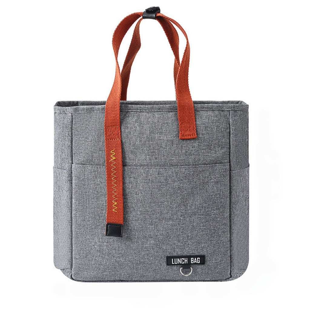 Insulated Cooler Lunch Bag Student Meal Handbag - Gray