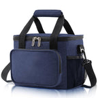 Portable Thermal Cooler Lunch Box Picnic Handbag - Navy Blue