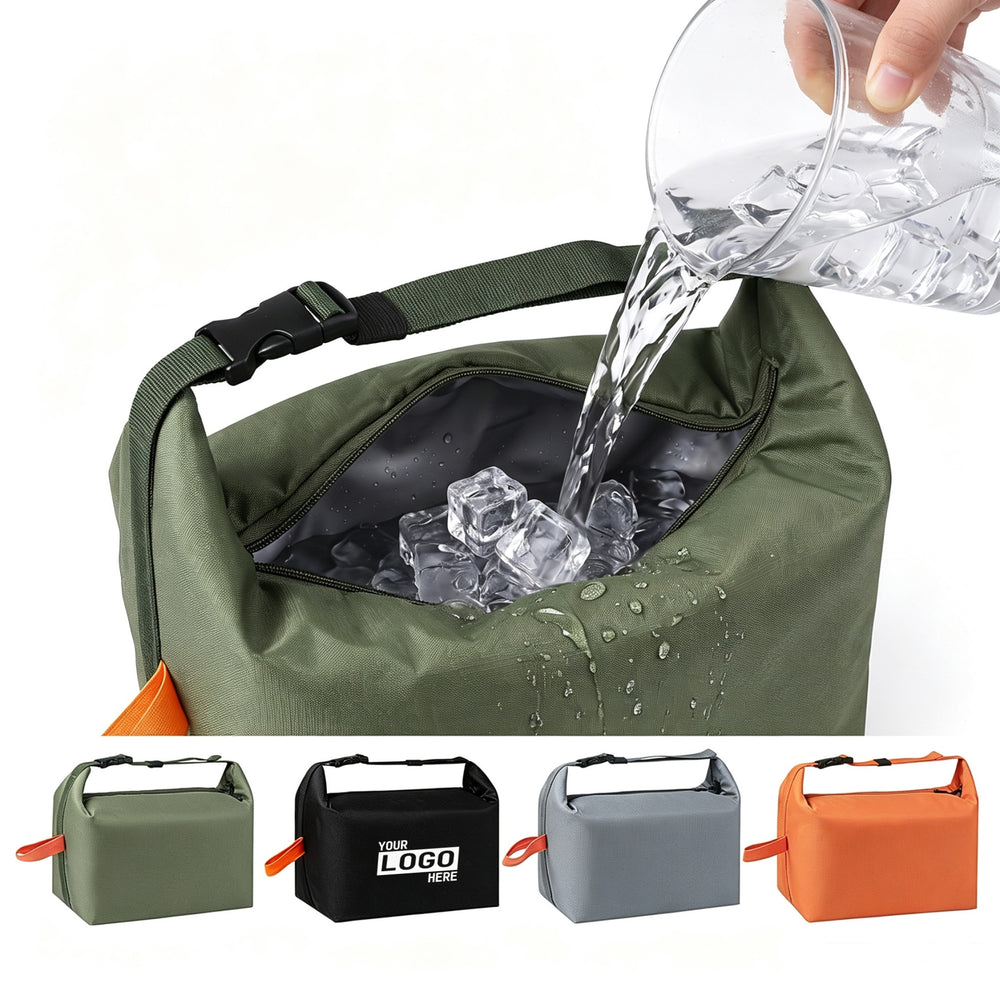 Insulated Cooler Lunch Bag Buckle Bento Carrier Primary imprint location