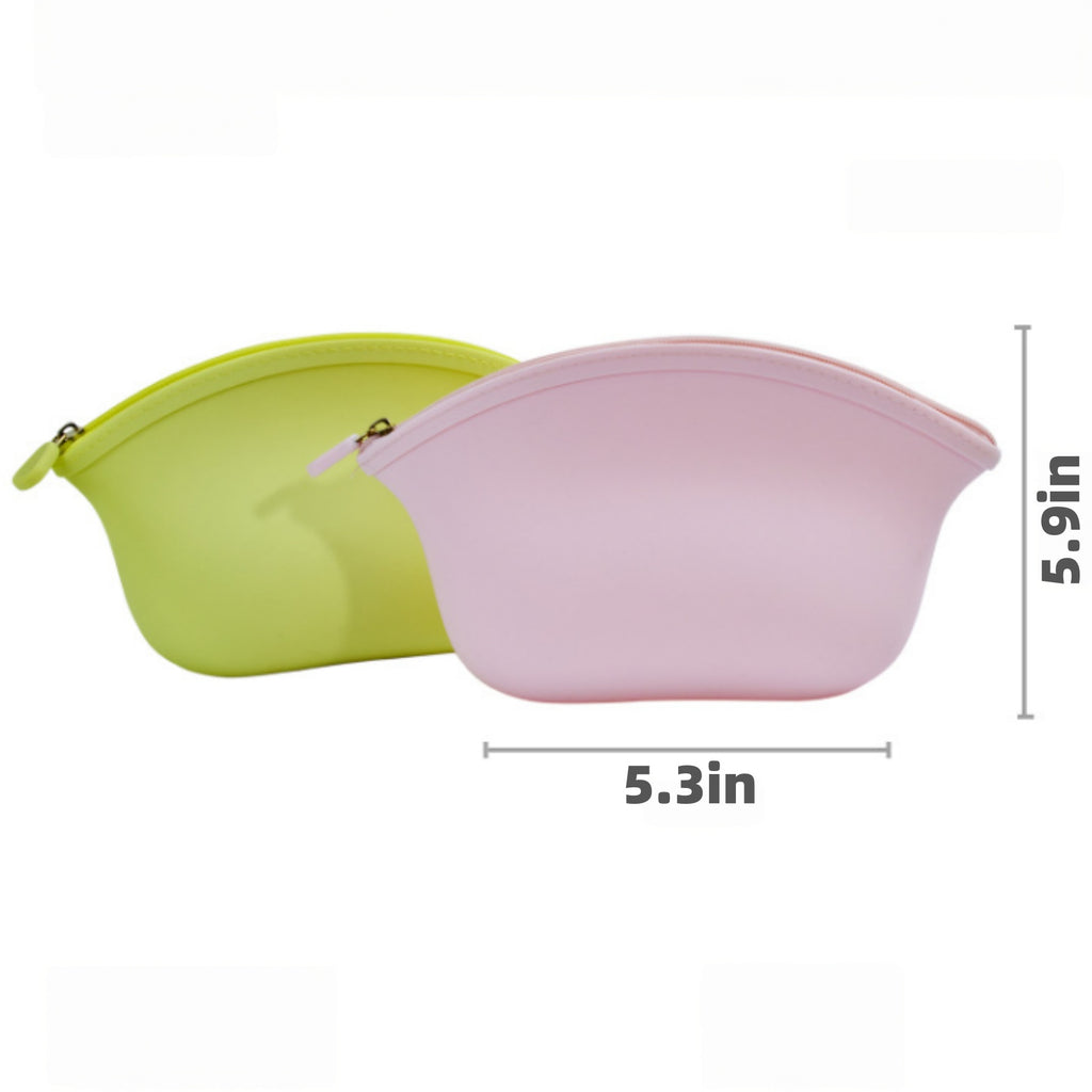 Portable Silicone Cosmetic Bag Travel Makeup Pouch - product size